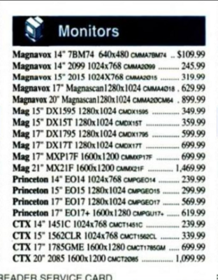 monitor price listing from 1996 monitor price listing from 1996